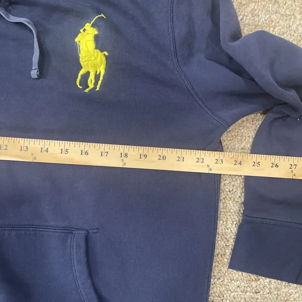 Polo Ralph Lauren Big Pony Hoodie Mens XL Blue #3 Pullover Sweatshirt Pocket